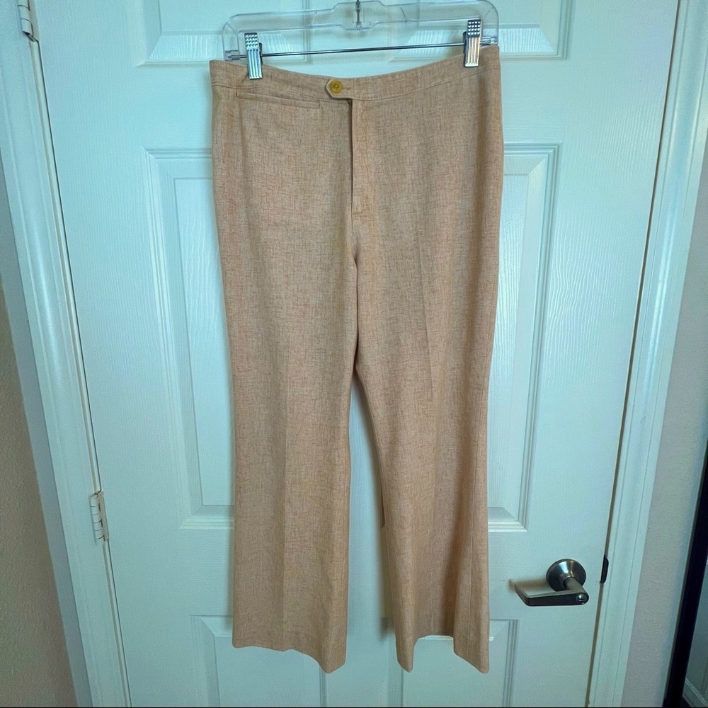Short, cream-colored professional slacks